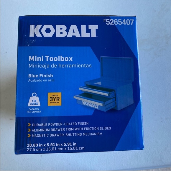 Black Kobalt Mini Toolbox 2 Drawer Steel NEW Limited Edition - Picture 8 of 9